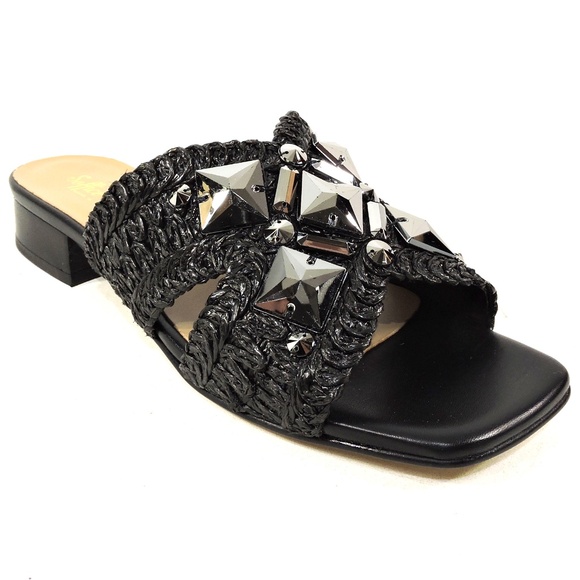 VERNISSAGE 🇮🇹 WOMEN'S BLACK FASHION COMFORT MULES - Picture 3 of 8